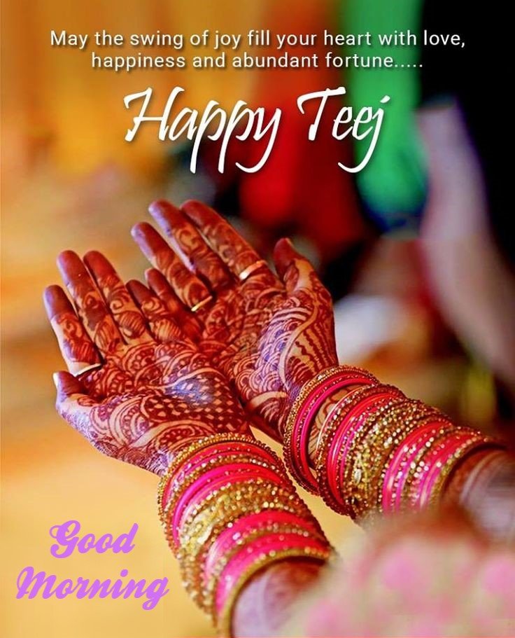Good Morning Happy Hariyali Teej Wishes Whatsapp Beautiful Images
