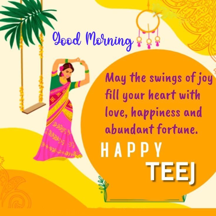 Good Morning Happy Hariyali Teej Wishes Whatsapp Unique Free