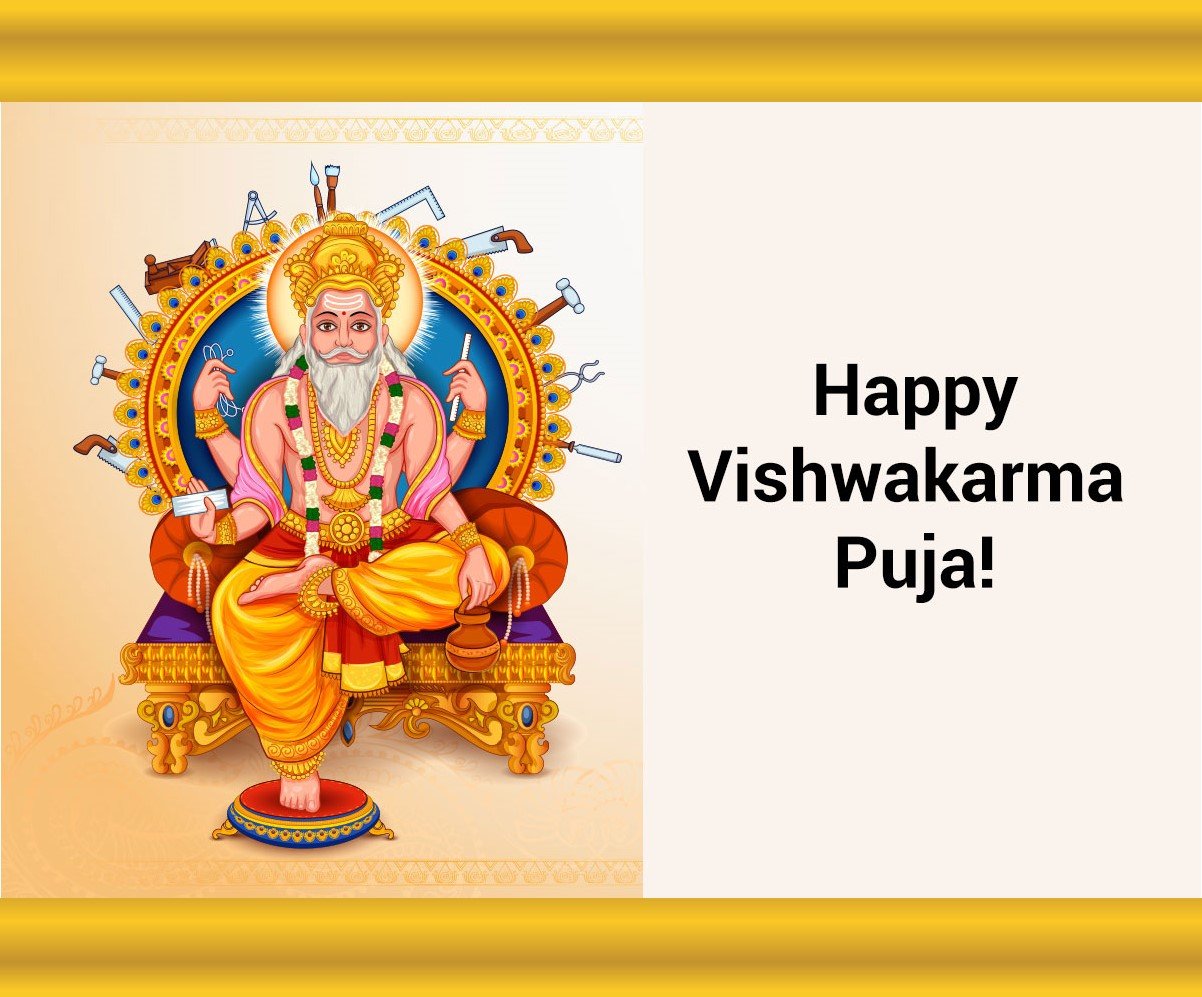 Good Morning Vishwakarma Puja Day 2023 Wishes Whatsapp Lovely Without Logo