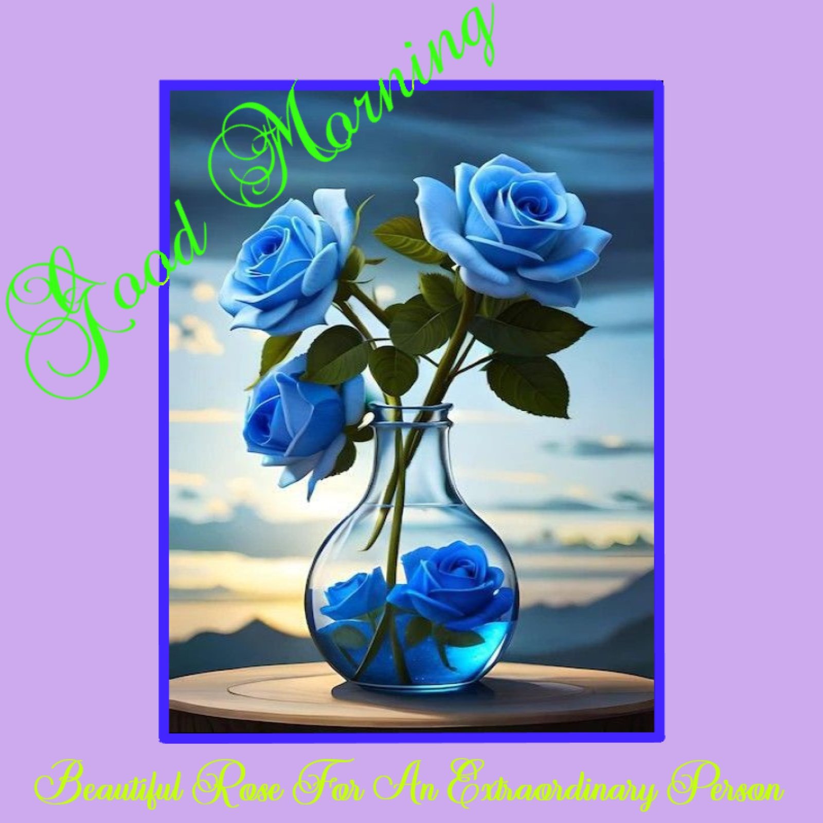 New Style Good Morning Blue Roses Quotes 2024 Images Whatsapp Rare Big Photo