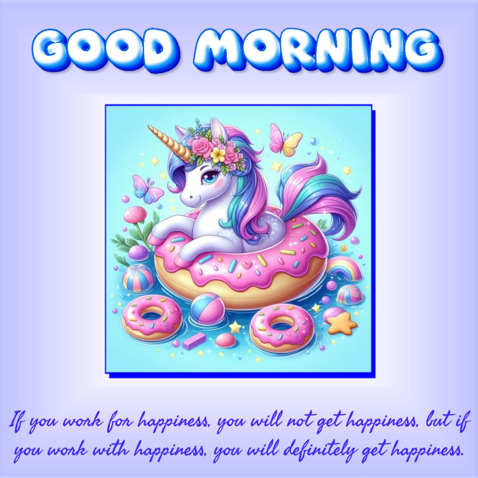 New Style Good Morning High Quality Cute Beautiful Unicorn Cartoon Quotes 2024 Images Whatsapp No Logo Beautiful