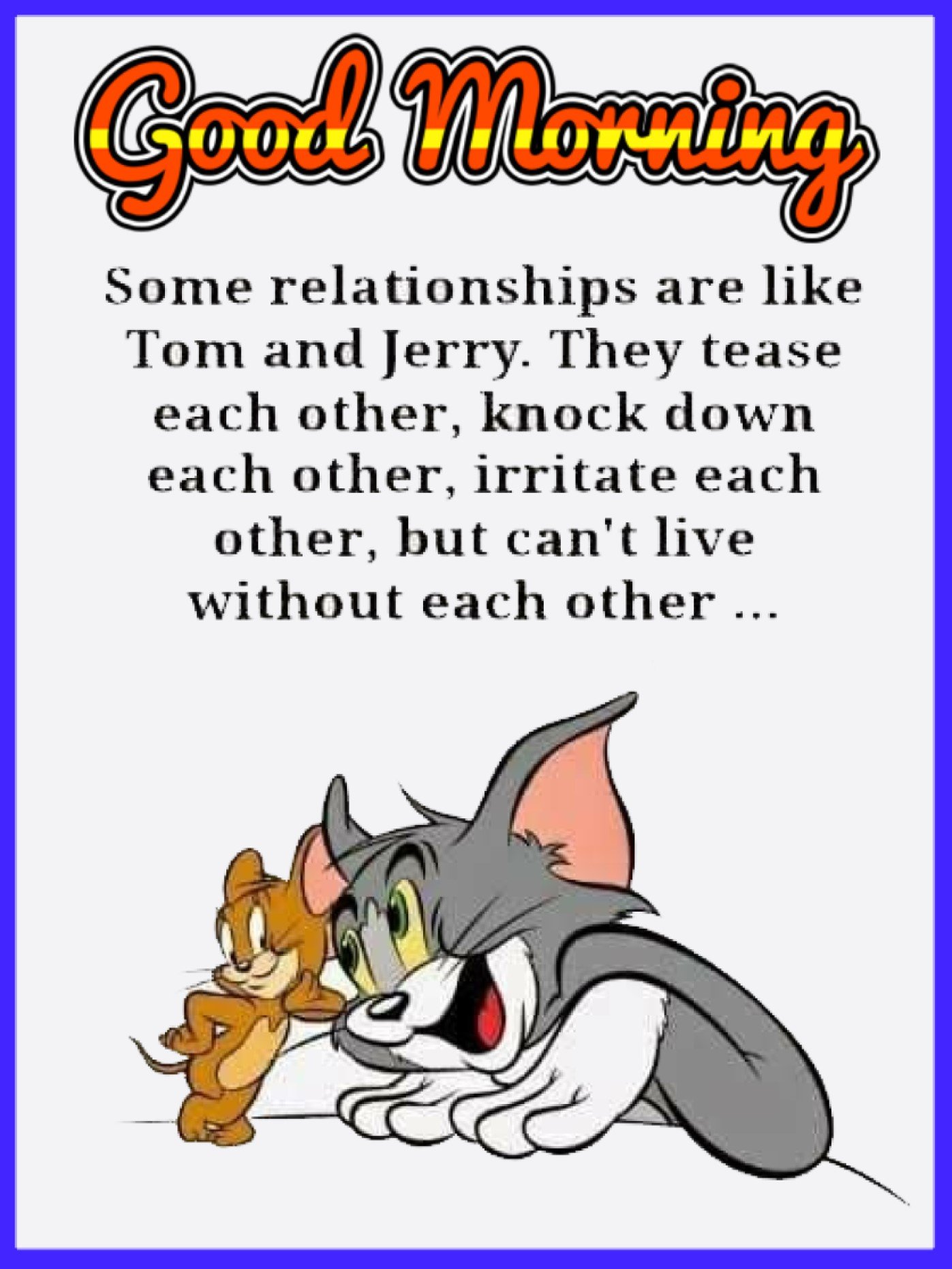 New Style Good Morning High Quality Cute Funny Tom N Jerry (Cat N Rat) Cartoon Quotes 2024 Images Whatsapp Interesting Instagram Status