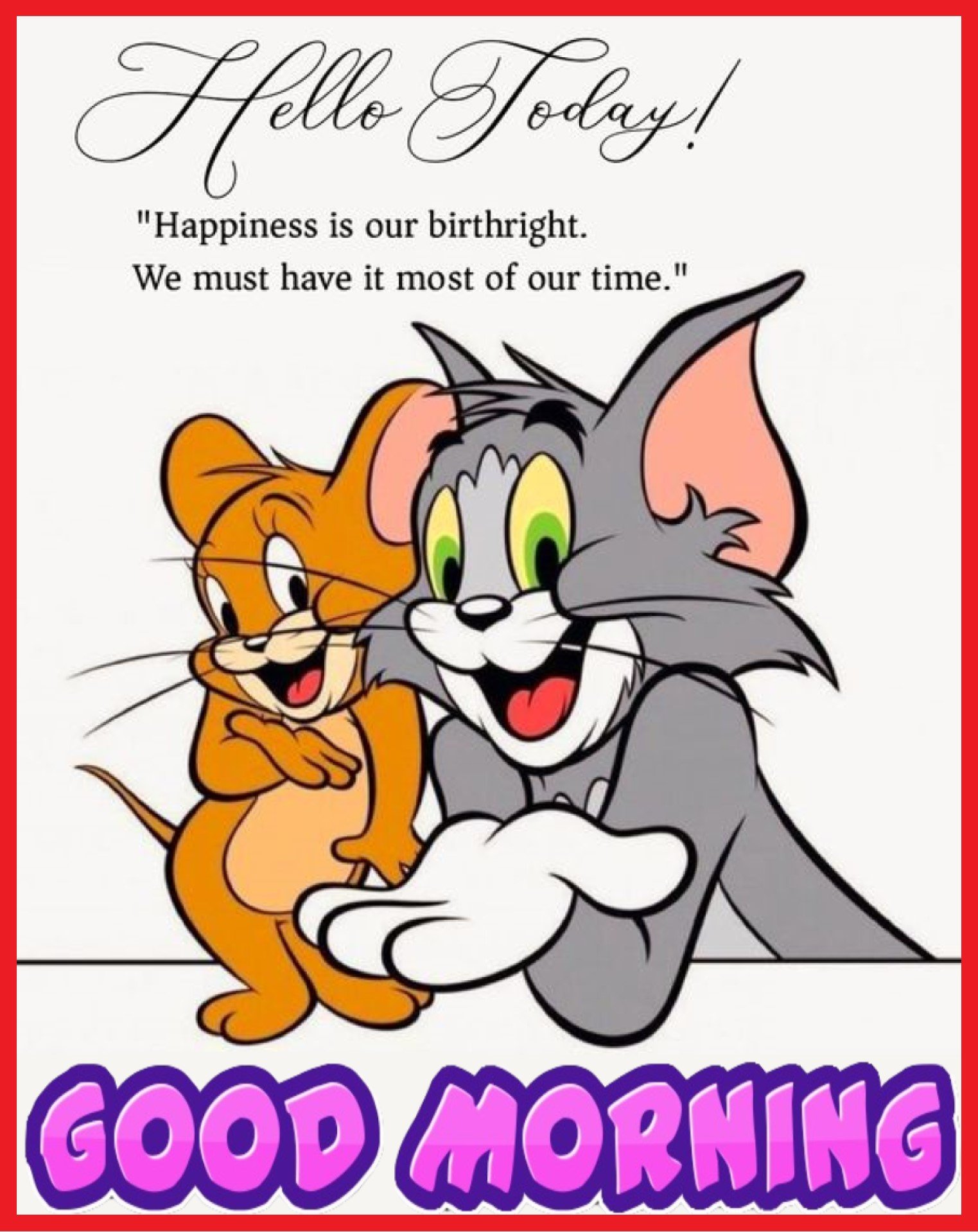 New Style Good Morning High Quality Cute Funny Tom N Jerry (Cat N Rat) Cartoon Quotes 2024 Images Whatsapp Peaceful Attractive