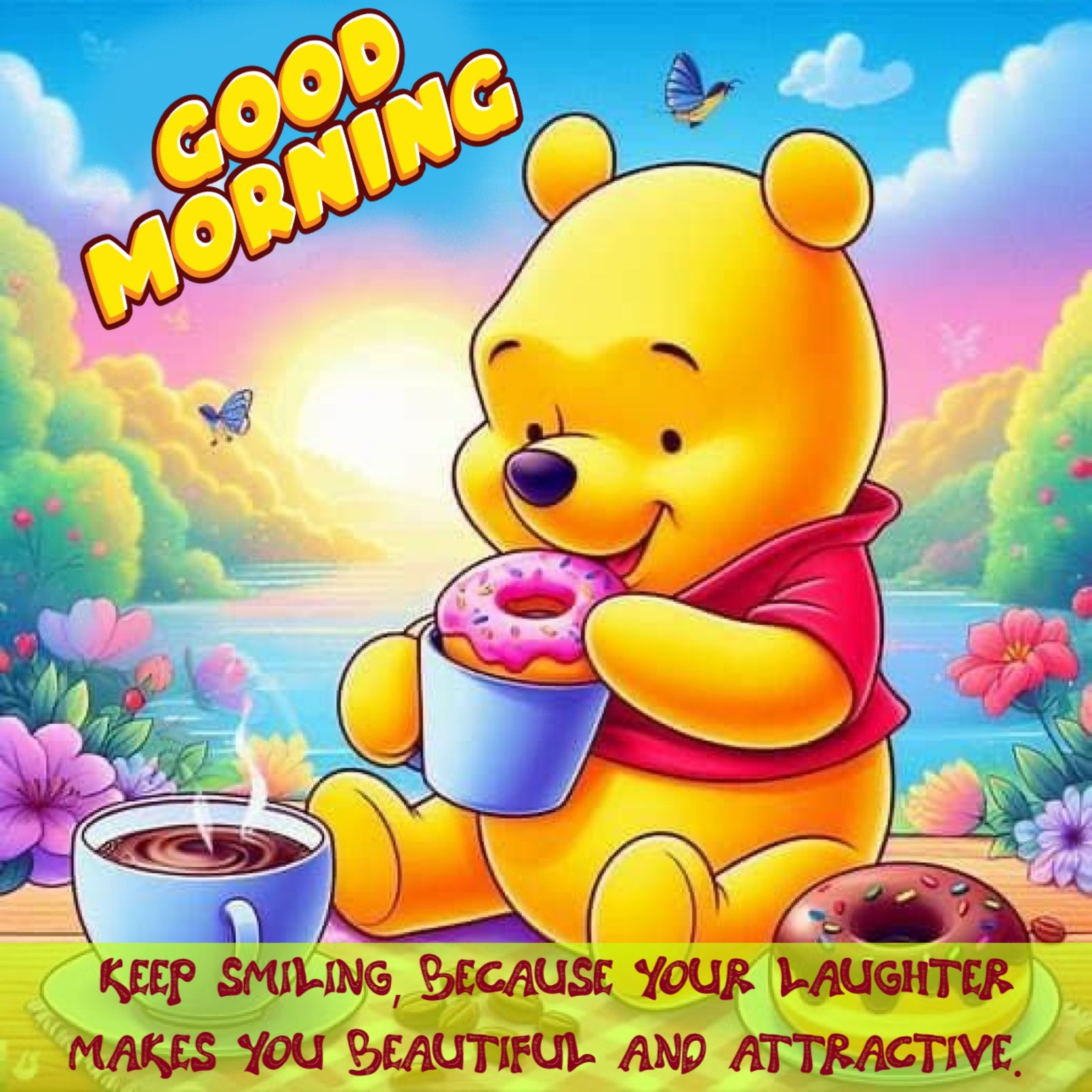 New Style Good Morning High Quality Winnie The Pooh Teddy Bear Cartoon Quotes 2024 Images Whatsapp Inspirational Wishes